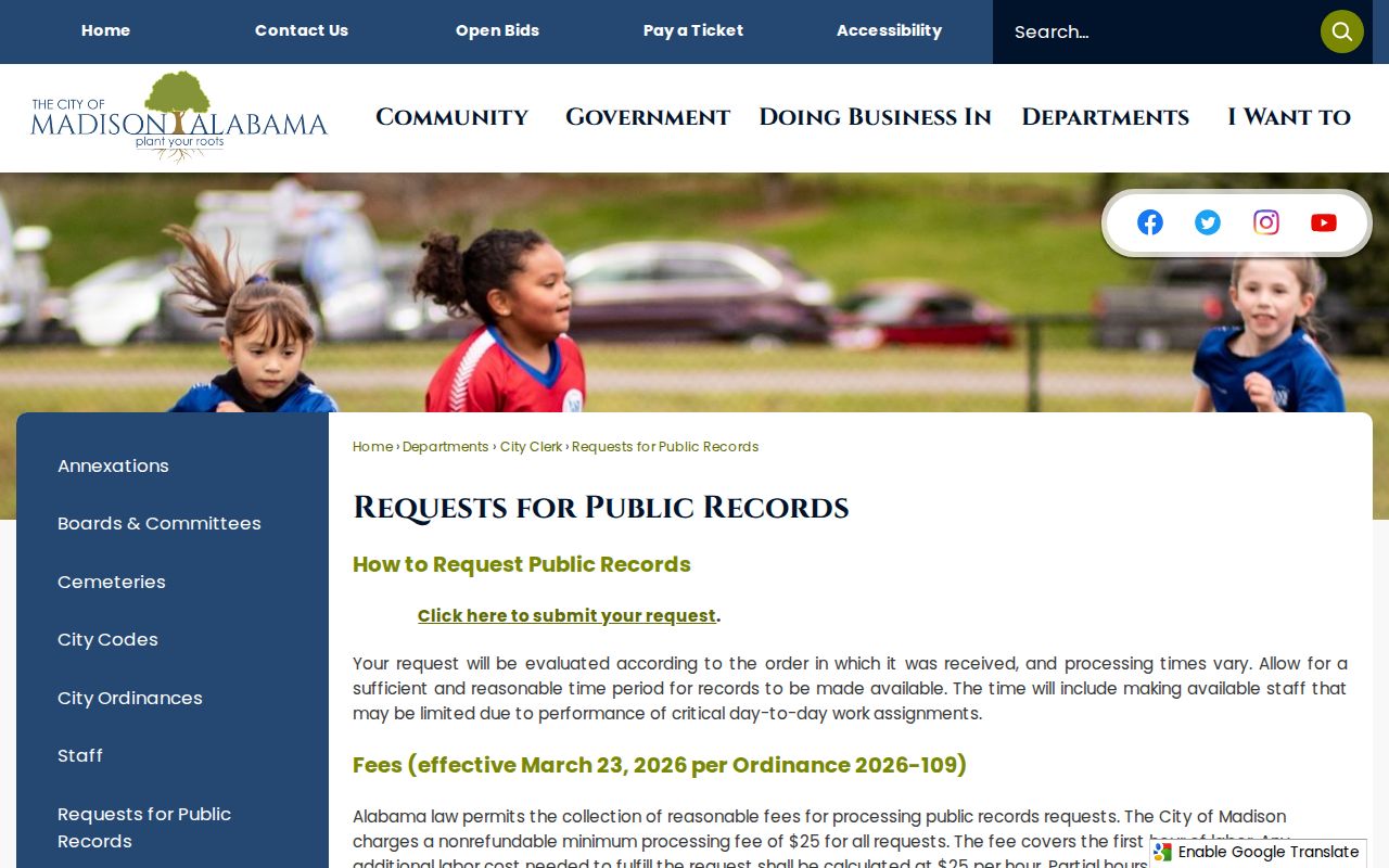Madison Police records request interface for Madison County arrest reports